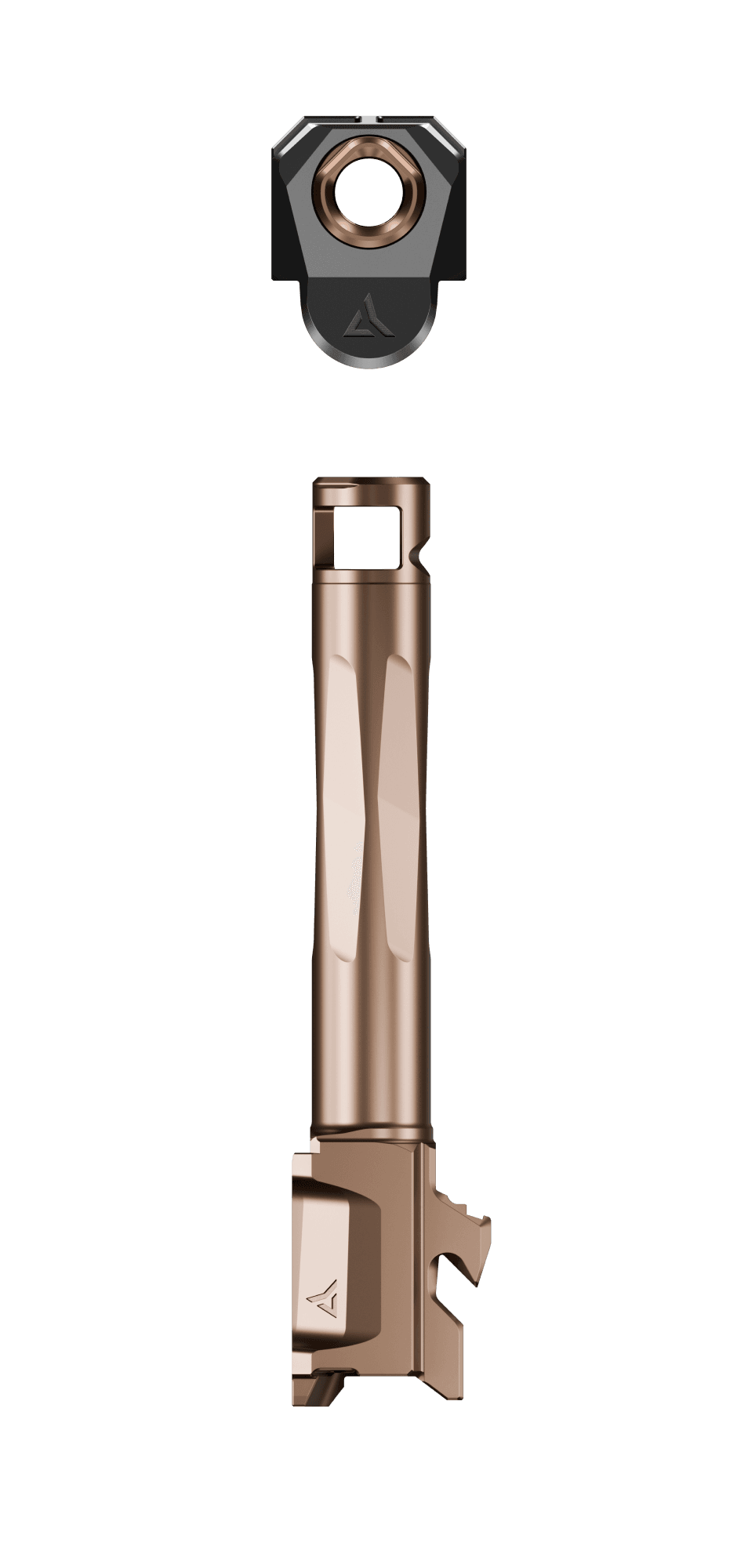 Radian Ramjet Glock 19 Gen 5 Bronze bronze ported barrel and black compensator