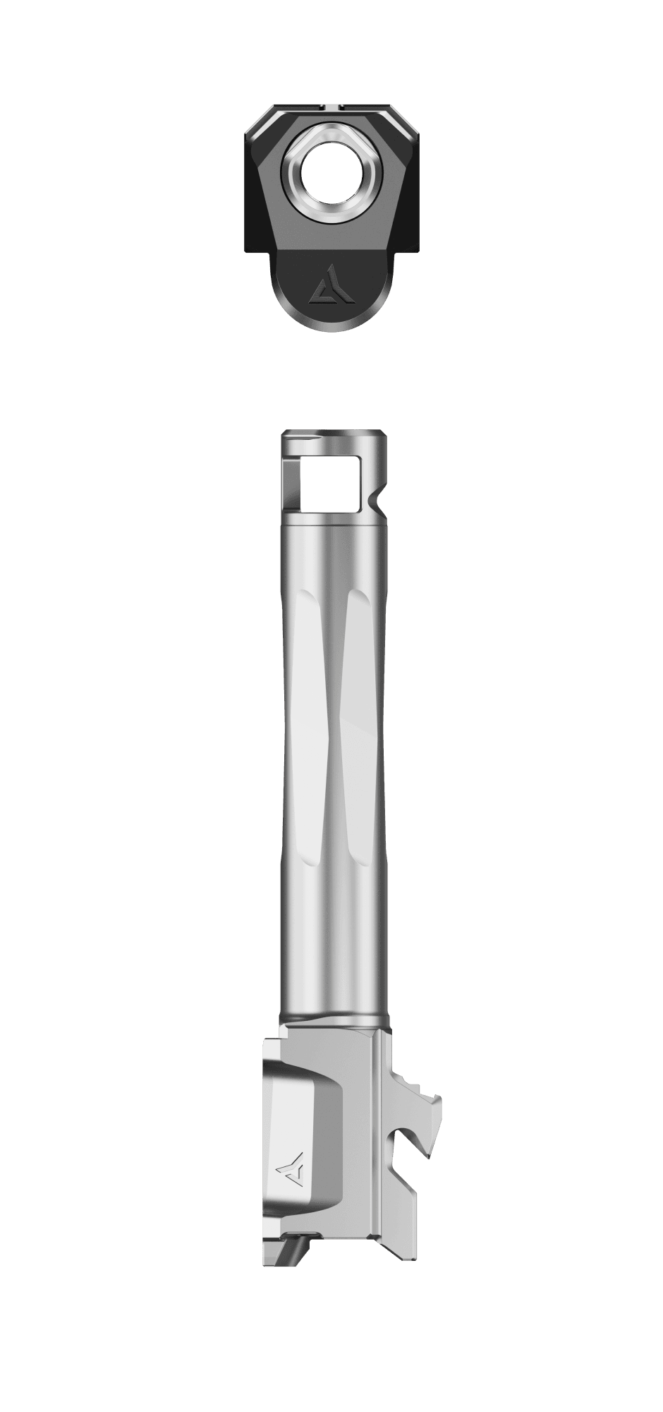 Radian Ramjet Glock 19 Gen 5 Two Tone gray ported barrel and black compensator