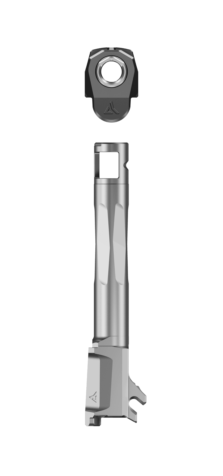 Radian Ramjet SIG P365XL Two Tone Superb Afterburner Comp Barrel Kit 5 Radian Ramjet SIG P365XL Two Tone gray ported barrel and black compensator