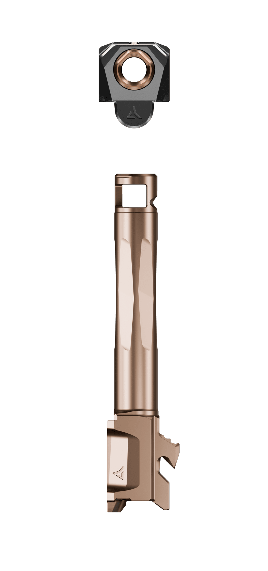 Radian Ramjet Ruger RXM Bronze Superb Afterburner Comp Barrel Kit 5 Radian Ramjet Ruger RXM Bronze bronze ported barrel and black compensator